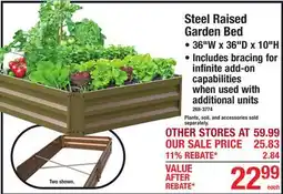 Menards Steel Raised Garden Bed offer