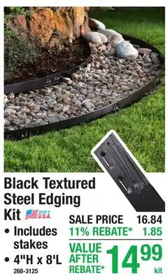 Menards Black Textured Steel Edging Kit offer