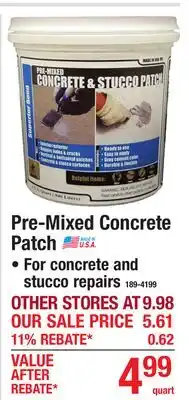 Menards Pre-Mixed Concrete Patch offer