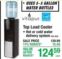 Menards Vitapur Top Load Cooler offer