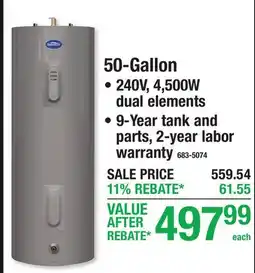 Menards Richmond WATER HEATERS 50-Gallon offer