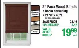 Menards 2 Faux Wood Blinds offer