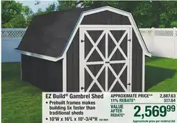 Menards EZ Build Gambrel Shed offer