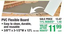 Menards PVC Flexible Board offer