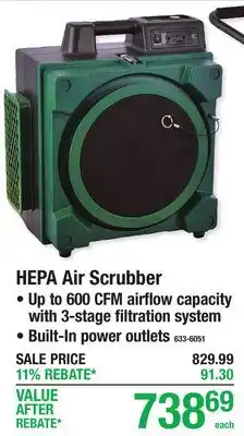 Menards HEPA Air Scrubber offer