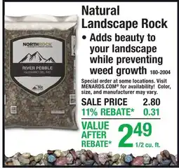 Menards Natural Landscape Rock offer
