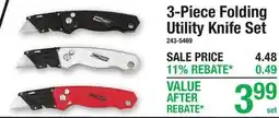 Menards 3-Piece Folding Utility Knife Set offer