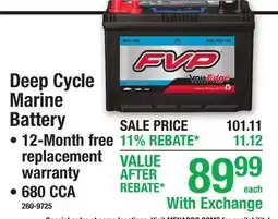 Menards Deep Cycle Marine Battery offer