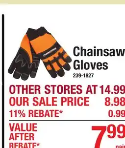 Menards Chainsaw Gloves offer