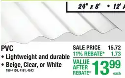 Menards Roof Panels PVC offer