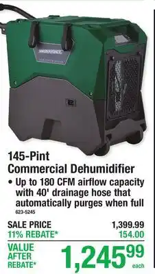 Menards 145-Pint Commercial Dehumidifier offer