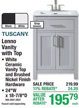 Menards Lenno Vanity with Top offer