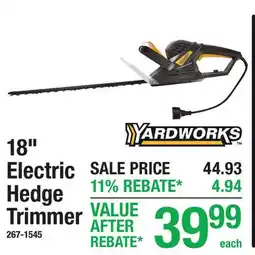 Menards YARDWORKS 18 Electric Hedge Trimmer offer