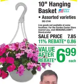 Menards 10 Hanging Basket offer
