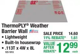 Menards ThermoPLY Weather Barrier Wall offer