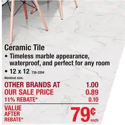 Menards Ceramic Tile offer