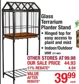 Menards Glass Terrarium Planter Stand offer