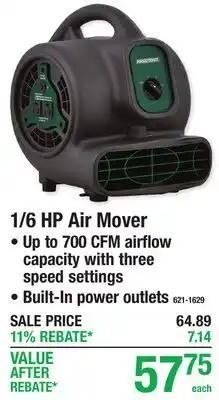Menards 1/6 HP Air Mover offer
