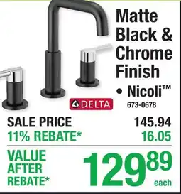 Menards Matte Black & Chrome Finish offer