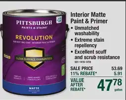 Menards Interior Matte Paint & Primer offer
