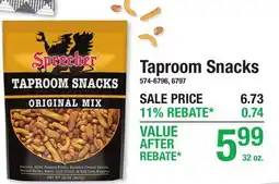 Menards Taproom Snacks offer