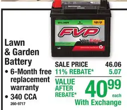 Menards Lawn & Garden Battery offer