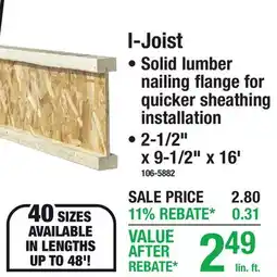 Menards I-Joist offer
