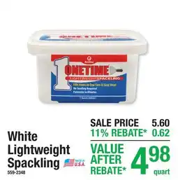 Menards White Lightweight Spackling offer
