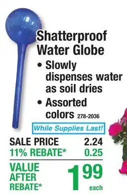 Menards Shatterproof Water Globe offer