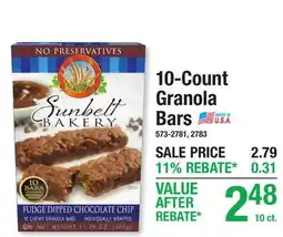 Menards 10-Count Granola Bars offer