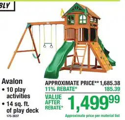 Menards READY-TO-ASSEMBLE SWING SETS Avalon offer