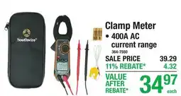 Menards STOCK SOUTHWIRE Clamp Meter offer