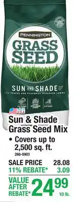 Menards Sun & Shade Grass Seed Mix offer