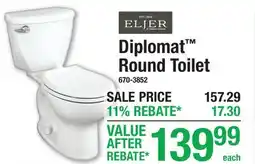 Menards Eljer Diplomat Round Toilet offer