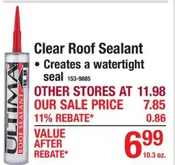 Menards Clear Roof Sealant offer