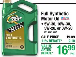 Menards Full Synthetic Motor Oil offer