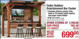 Menards Cedar Outdoor Entertainment Bar Center offer