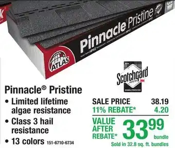 Menards Pinnacle Pristine offer