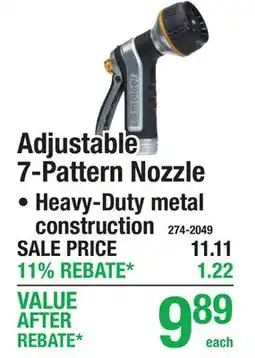 Menards Adjustable 7-Pattern Nozzle offer
