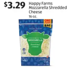 Aldi Happy Farms Mozzarella Shredded Cheese offer