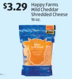 Aldi Happy Farms Mild Cheddar Shredded Cheese offer