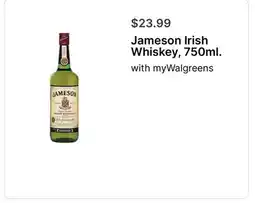 Walgreens Jameson Irish Whiskey 750ml offer