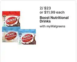 Walgreens Boost Nutritional Drinks offer
