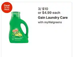 Walgreens Gain Laundry Care offer
