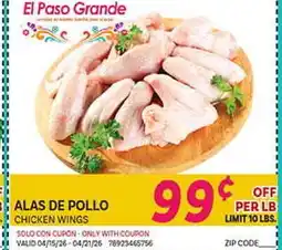 El Paso Grande ALAS DE POLLO offer