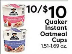 Rich's Fresh Market Quaker Instant Oatmeal Cups offer
