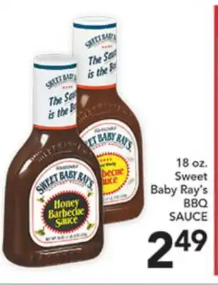 Pete's Fresh Market 18 oz. Sweet Baby Ray's BBQ SAUCE offer