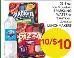 Pete's Fresh Market Ice Mountain SPARKLING WATER or Armour LUNCHMAKERS offer