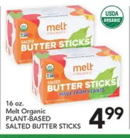 Pete's Fresh Market Melt Organic PLANT-BASED SALTED BUTTER STICKS offer