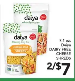 Pete's Fresh Market 7.1 oz. Daiya DAIRY FREE CHEESE SHREDS offer